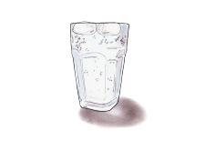 Was passiert, wenn Eiswürfel in voll gefülltem Wasserglas schmilzen?