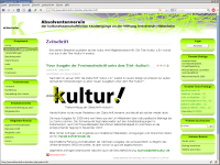 Website des Absolventenvereins »ab.hier.kultur« (2008–2012)