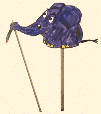 Stabfigur »Elefant« mit beweglichem Gelenk