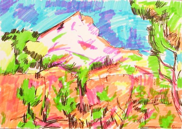 »La Montagne Sainte-Victoire vue de la carriere Bibemus (Cezanne)« aus der Serie »Die Leere der Sainte-Victoire«