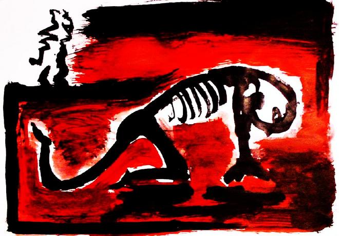 »Skelett« aus der Serie »Rote Bilder«