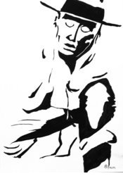 Scriptol-Zeichnung von Joseph Beuys in seinen Aktionen.