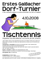 Werbeplakat für das erste Gaißacher Dorfturnier im Tischtennis